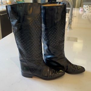 POLLINI black Italian leather boot size 8.5
